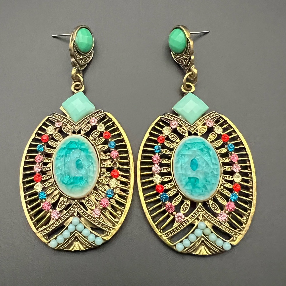 New York and Co Multi Color Statement Earrings